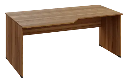 EZL 28 - 188 stůl kancelářský, rohový, levý, dřevěná podnož, deska 25 mm, široký 1800 mm, ořech světlý